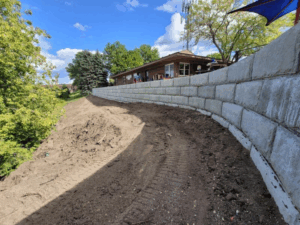 Commercial Landscaping - Retaining walls and dirt fill